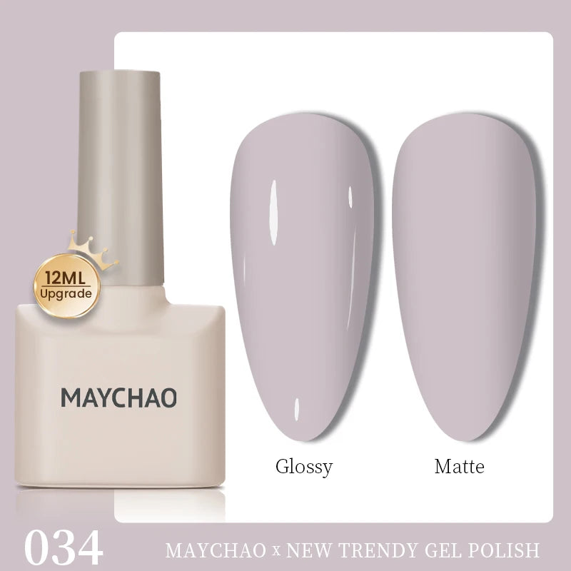 MAYCHAO 12ml Gel Nail Polish Set Professional Salon Nail Art Gels Varnish UV LED Semi Permanent Nail Lacquer Nail Supplies