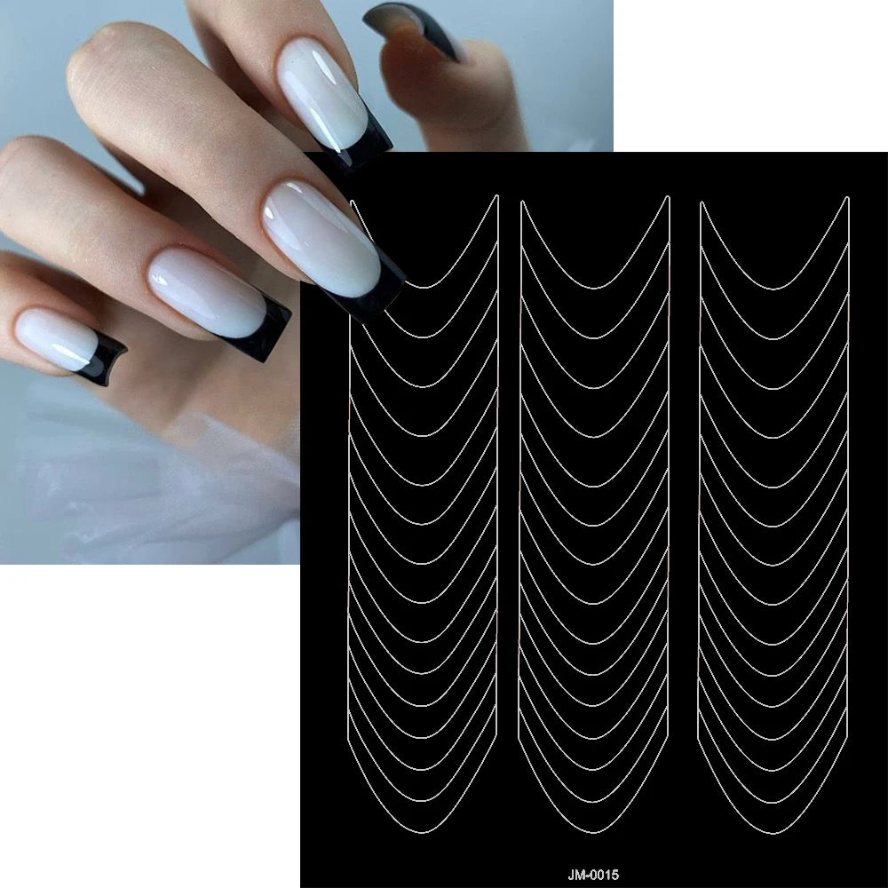 24 Patterns Airbrush Stencils Nail Art Stickers Hollow Butterfly/Flower/Bow/French Line Printing Templates Nail Decal DIY Tools