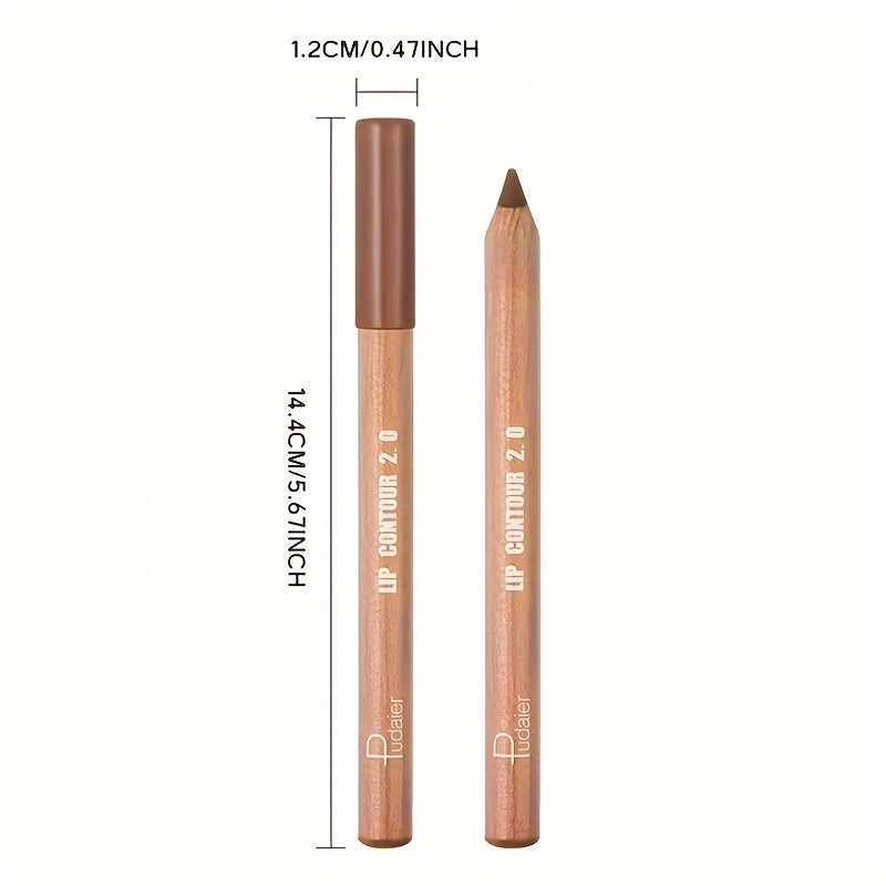 Matte Lip Liner- Long-Lasting, Easy to Color, Includes Sharpener - Perfect for a Flawless Finish! Pudaier Lip Contour 2.0
