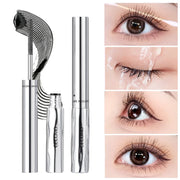 GECOMO Small Silver Tube Eyelash Mascara Brown - 12H Waterproof Long Thick Dense Curly Non-smudging Long-lasting Natural