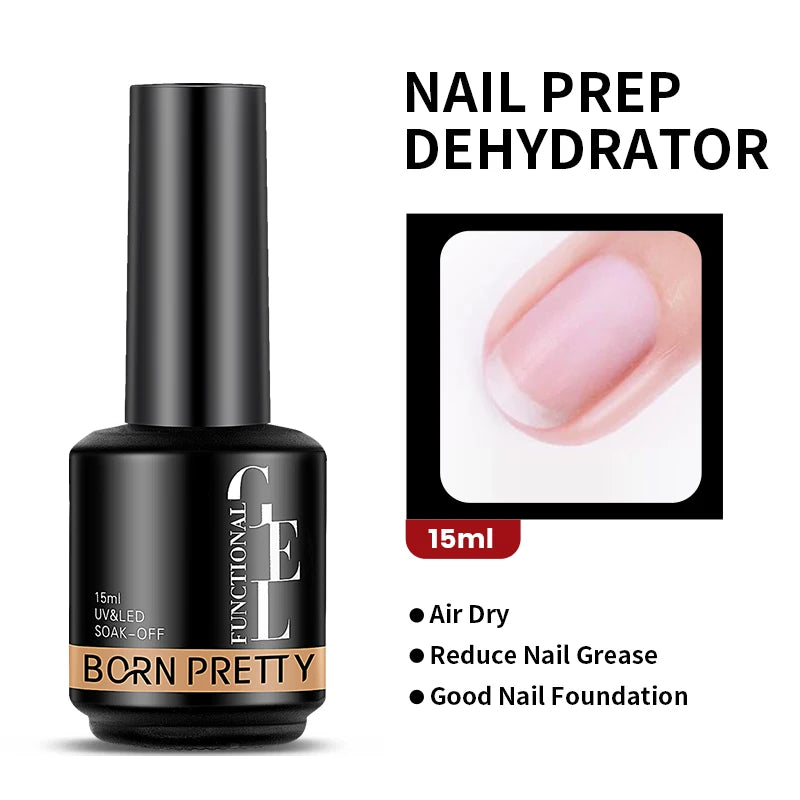 BORN PRETTY 15ml Jelly Nude Rubber Base Gel Natural Milky White Clear Semi Permanent Self-Leveling Soak Off UV LED Gel Varnish