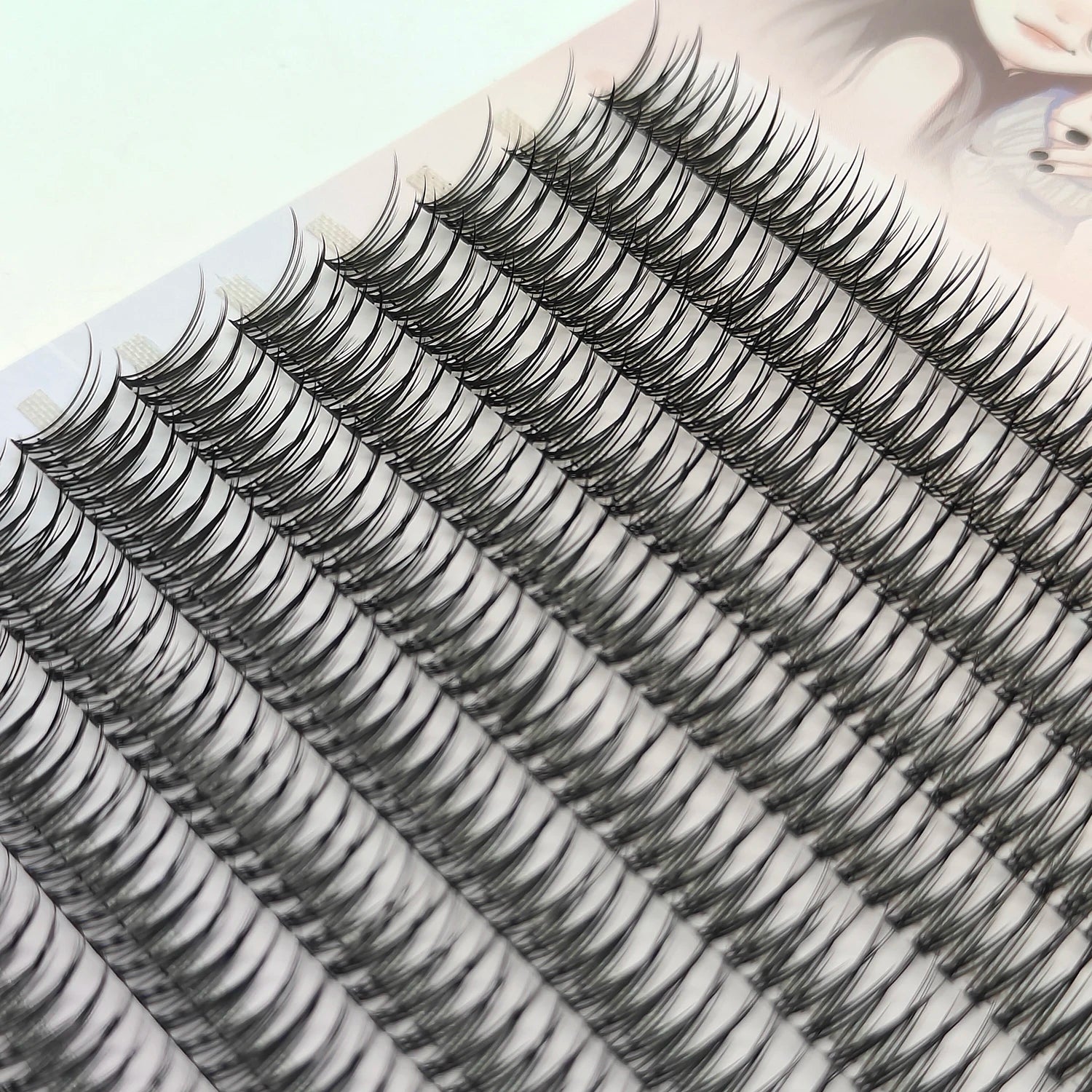 400PCS Natural Fan Eyelashes High Quality Fish Tail Silk False EyeLash C Curl Dovetail Fly Eyelash Extension Diy Lashes Makeup
