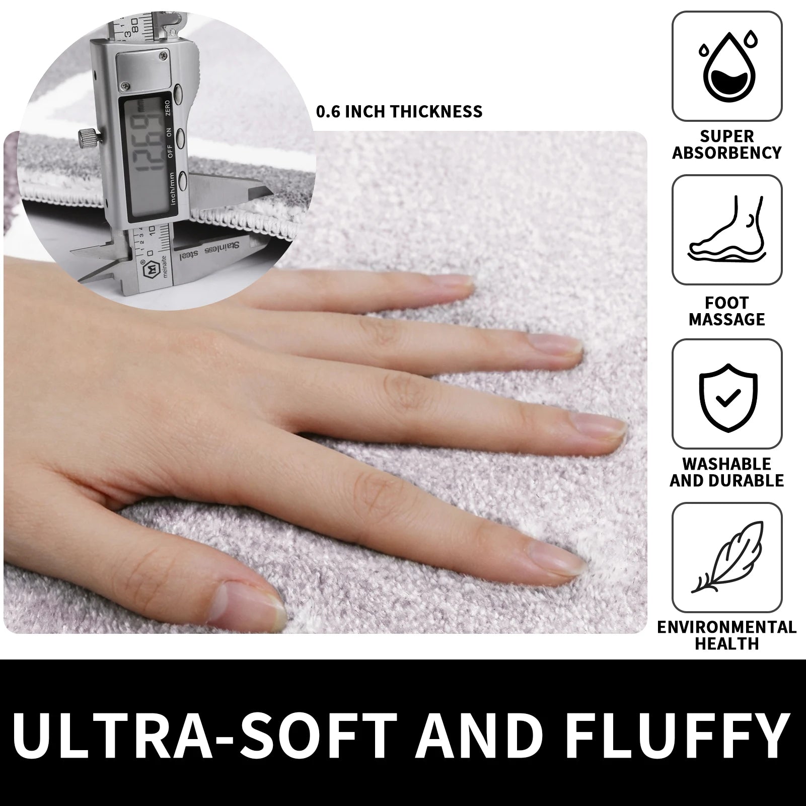 Super Absorbent Bath Mat Memory Foam Carpet Non-slip Bathroom Rug Bathtub Side Floor Rugs Shower Room Doormat Toilet Footpad
