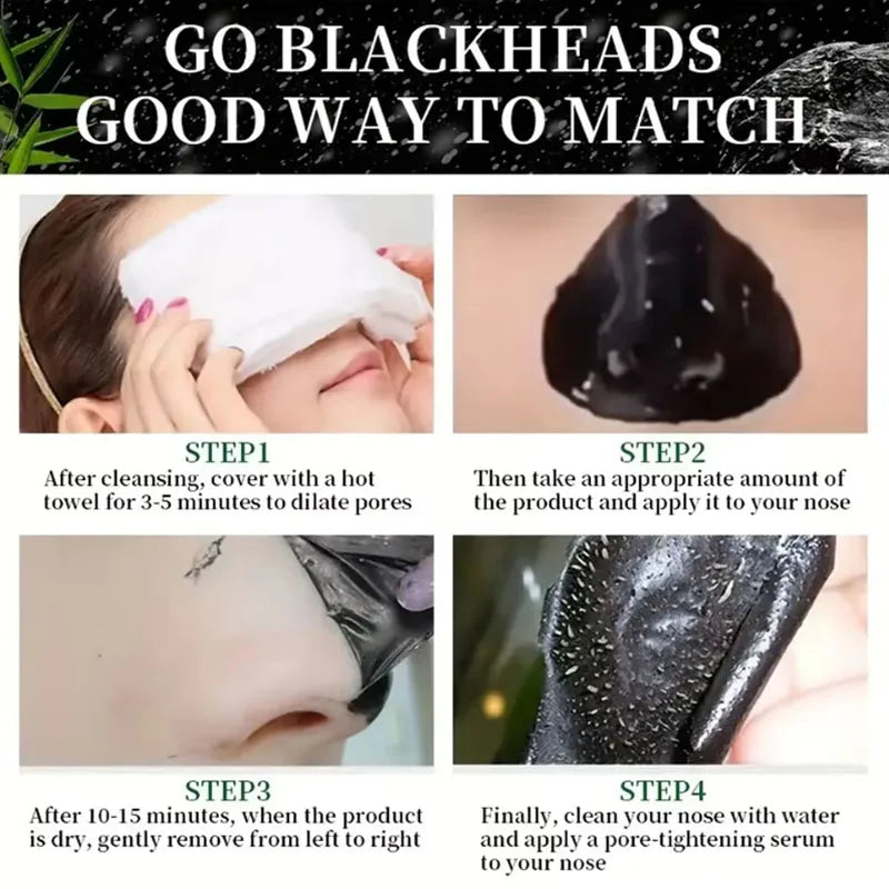 Unisex Blackhead Remove Mask Bamboo Charcoal Shrinking Pore Nose Deep Cleaning Mask Improve Rough Skin Acne Treatment Skin Care