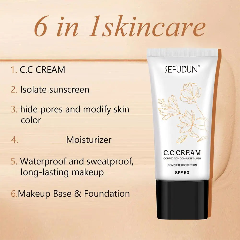 With Spf 50 Korean Color Changing CC Cream Full Coverage Color Changing Full Coverage Cream Even Skin Tone Self Adjusting