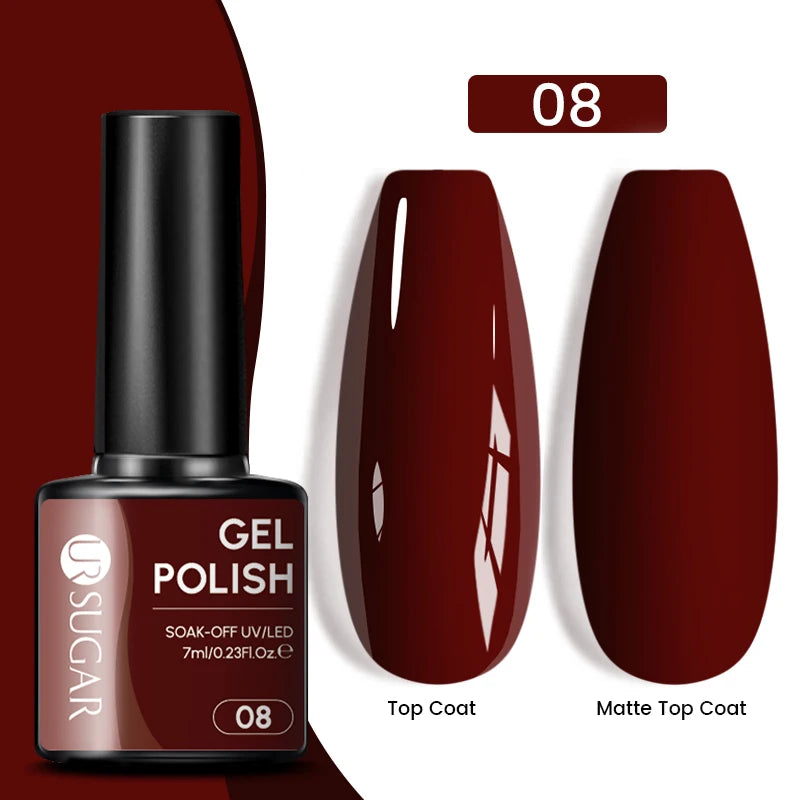UR SUGAR 7ml Glitter UV Gel Nail Polish Glitter Sequins Soak Off UV Gel Varnish Colorful Nail Gel Polish DIY Nail Art Polish
