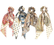 1/3/4Pcs Paisley Flower Triangle Scarf Hair Scrunchies Hair Accessories Set Hair Ties Scrunchy Hair Ties