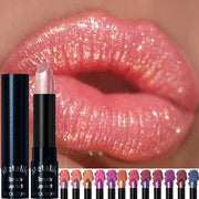 Diamond Pink Lipstick Metallic Glitter Lipstick Waterproof Shiny Pearlescent Dark Blue Red Matte Lip Gloss Halloween Lips Makeup