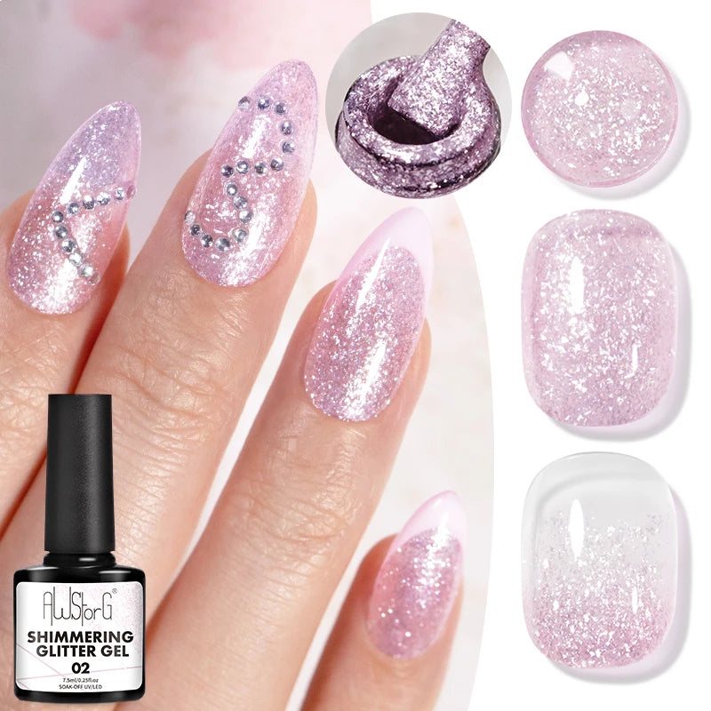 AWStorG Intense Rainbow Cat Eye Gel 5ml Holographic Laser Magnetic Nail Gel Soak Off UV LED Gel Polish Shiny Rainbow Manicur