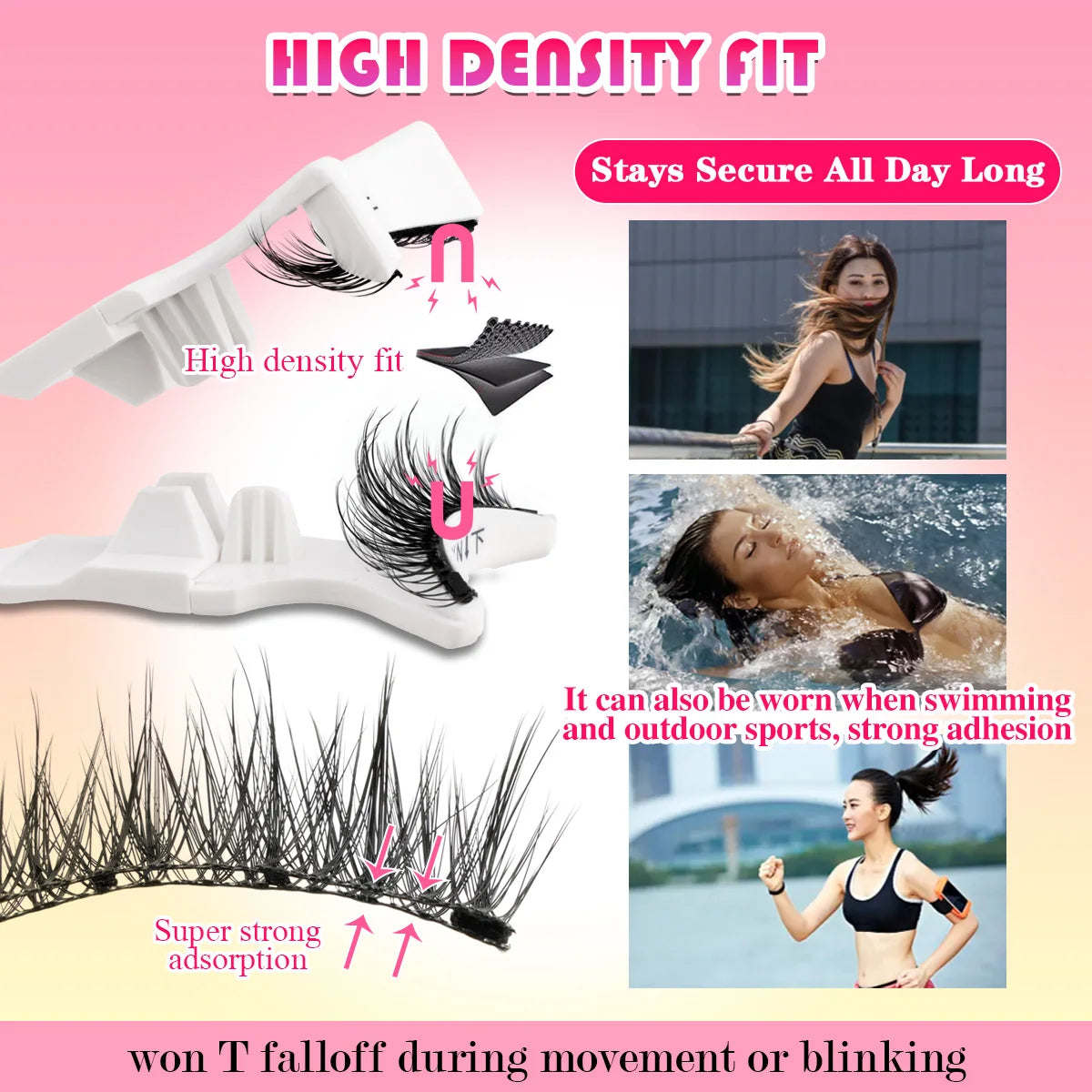New 1 Pair Magnetic Eyelashes Handmade 3D Fluffy Faux Mink Lashes Reusable Natural False Eyelashes Magnetic Tweezers Makeup Set