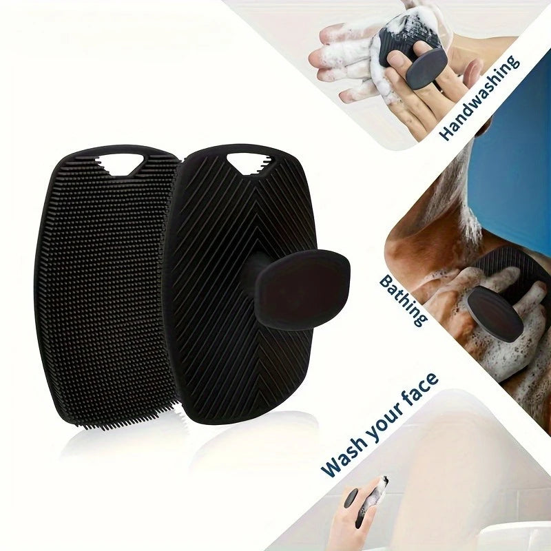 Oval Shaped Silicone Shower Brush for Gentle Exfoliation, Easy To Clean & Rinse