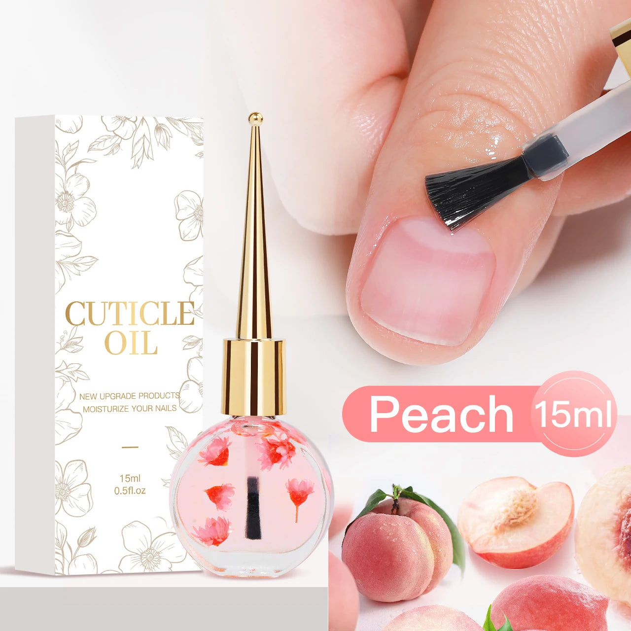 IDOL COLOR 15ml Cuticle Oil Nail Care Cuticle Vitamins Organic Nails Natural Oil Scented Cuticle Oil with Real Flowers