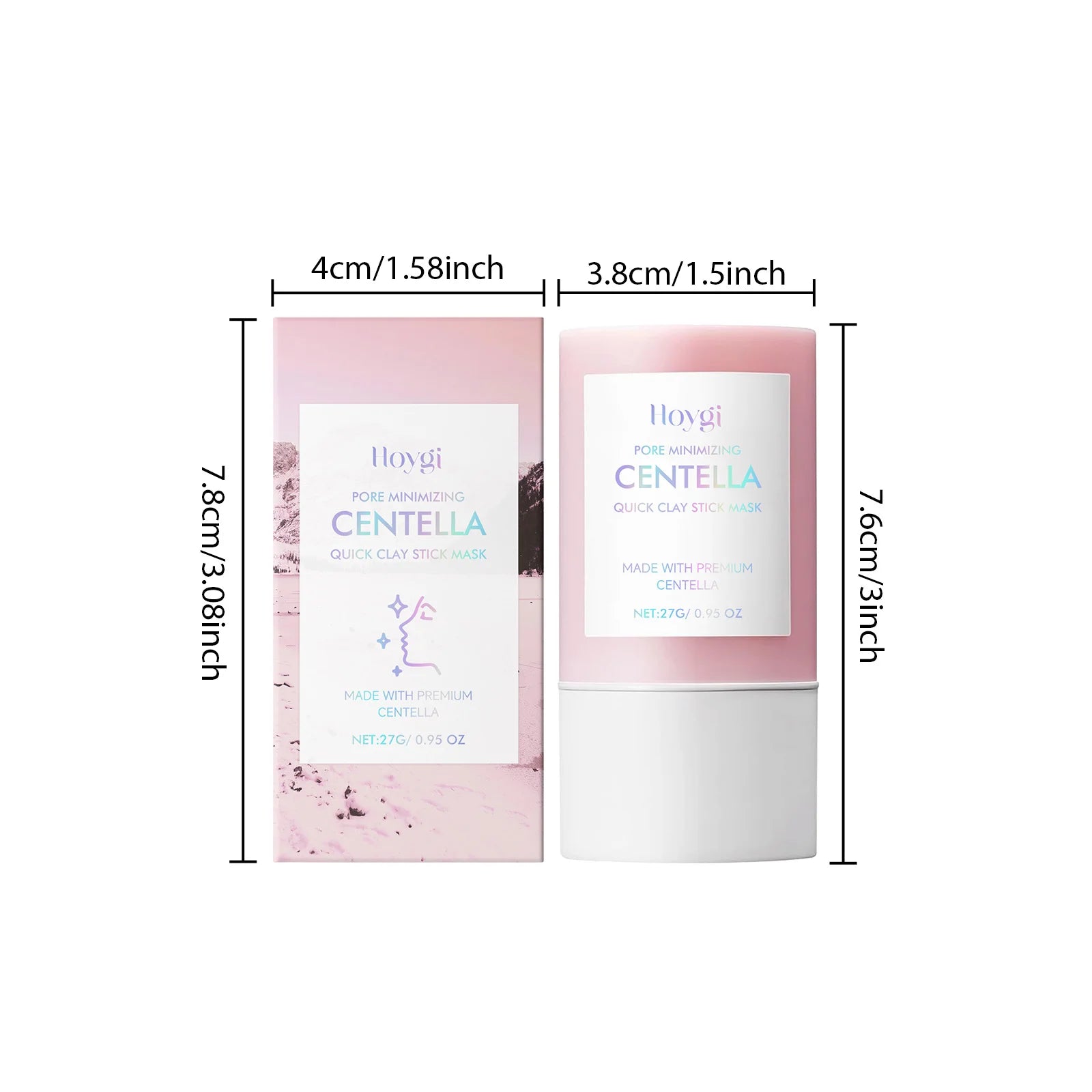Centella Clay Stick Mask Facial Cleansing Pore Minimizing Deep Moisturizing Soothing Facial Brightening Face Mask Skin Care 27g