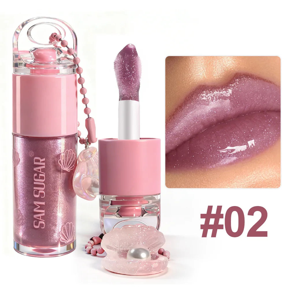3 Colors Mirror Pearl Lip Gloss Long-lasting Moisturizing Shine Glitter Lip Glaze Waterproof Glass Liquid Lipstick Women Makeup