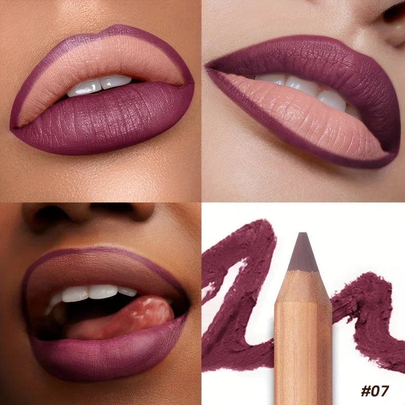 Matte Lip Liner- Long-Lasting, Easy to Color, Includes Sharpener - Perfect for a Flawless Finish! Pudaier Lip Contour 2.0