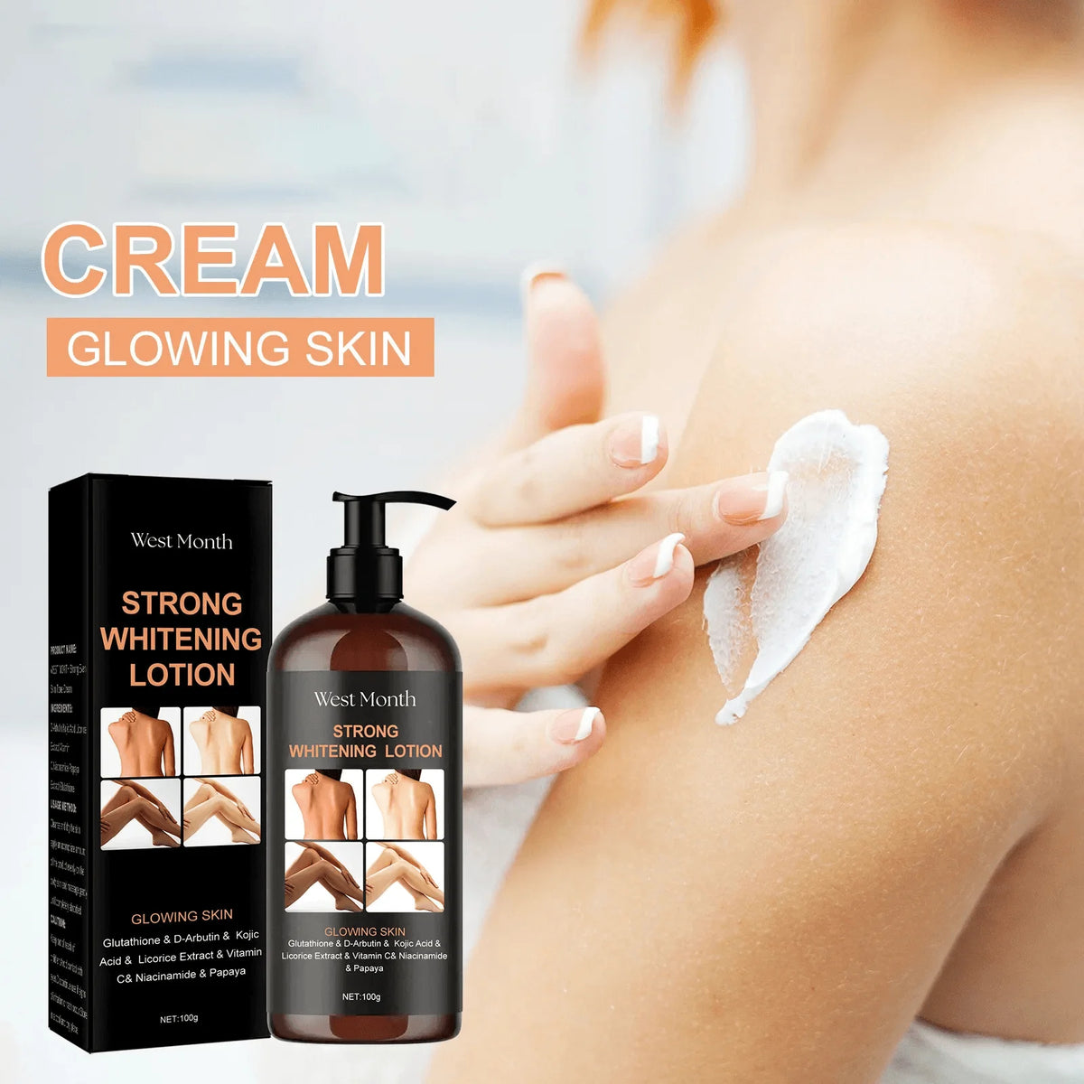 Brightening Body Lotion Knee Thigh Bleaching Nourishing Remove Mela-nin Moisturizing Improve Skin Dullness Whit-ening Body Cream