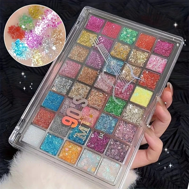 40 Colors Eyeshadow Palette - Matte & Glitter Eye Makeup,High Pigmentation Blendable Creamy Texture,Long-Lasting Eye Makeup