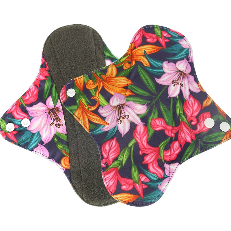 Sanitary Pads Organic Bamboo Charcoal Washable Menstrual Panty Liner Leakproof Cloth Towel Reusable Period Feminine Hygiene Pads