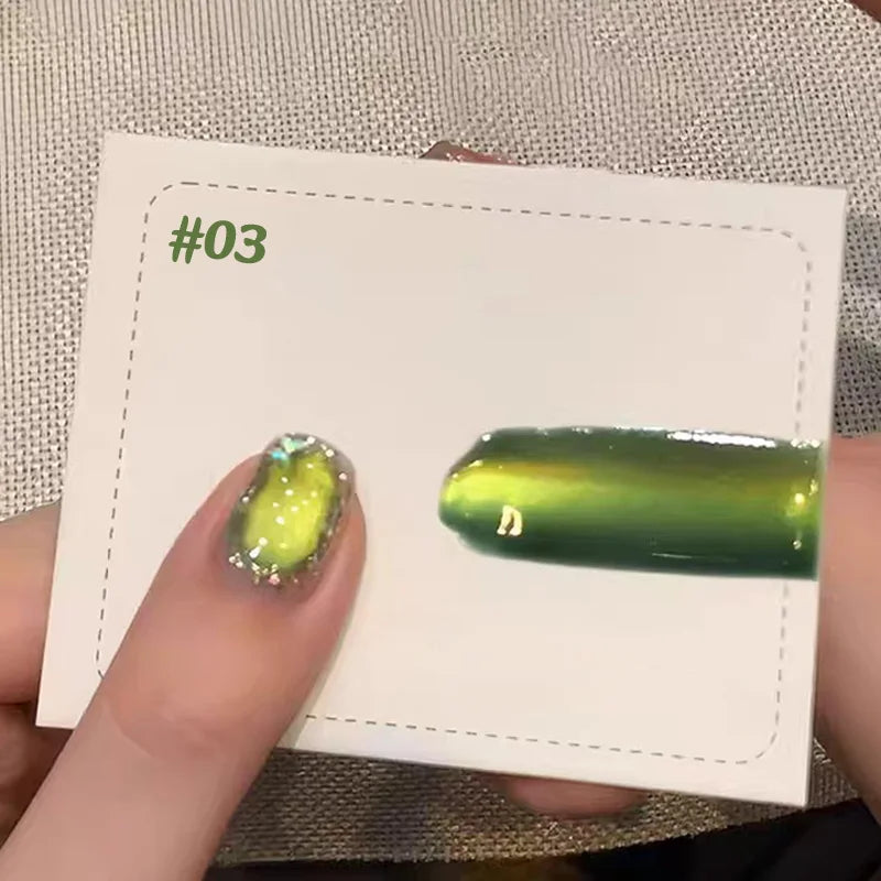 MIANEL 12ml Green Cat Magnetic Gel Nail Polish Spider Lily Varnish Soak Of UV Light Nails Nail Salon Winter Nails 1-21pcs