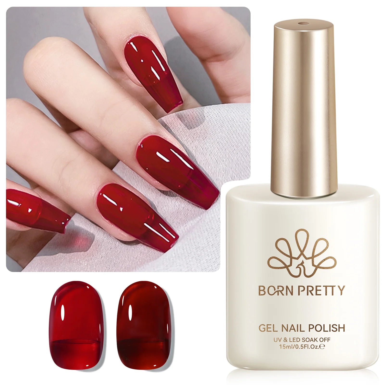 BORN PRETTY 15ML Pearl White Pearl Shell Thread Gel Nail Polish Shiny Glitter Varnis Semi Permanent For Soak Off Gel Nail Art