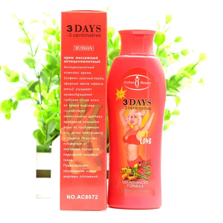 Anti cellulite 3 Days slimming cream chili and ginger stubborn fat burn potent lose weight burning fat cream lift firming oil