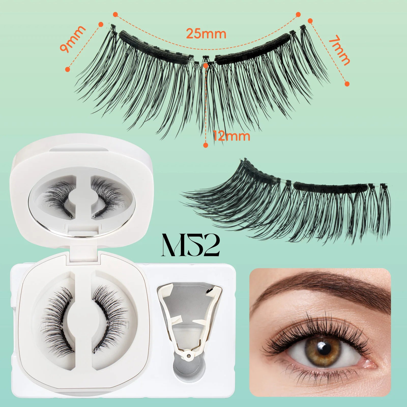VYRILA Soft Magnetic Eyelashes Individual False Eyelashes Curly Lightweight Magnetic Lashes Kit Easy to Wear for Natural Look