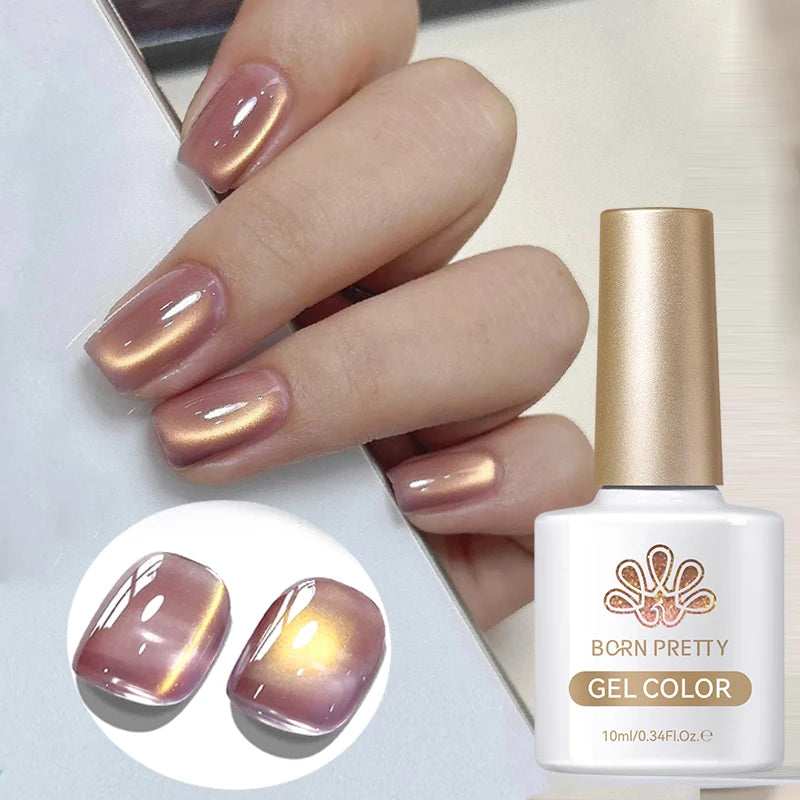 BORN PRETTY 10ml Wishing Apple Red Glass Bead Cat Magnetic Gel Ultra Shine Soak Off UV Gel Nail Art Varnish Nail Supplies