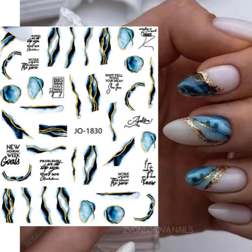 Nail Stickers 3D  Metal Line Sliver Gold Thorns Vine Curve Stripe Lines Tape Swirl Sliders Manicure Adhesive Gel Nail Art Decals