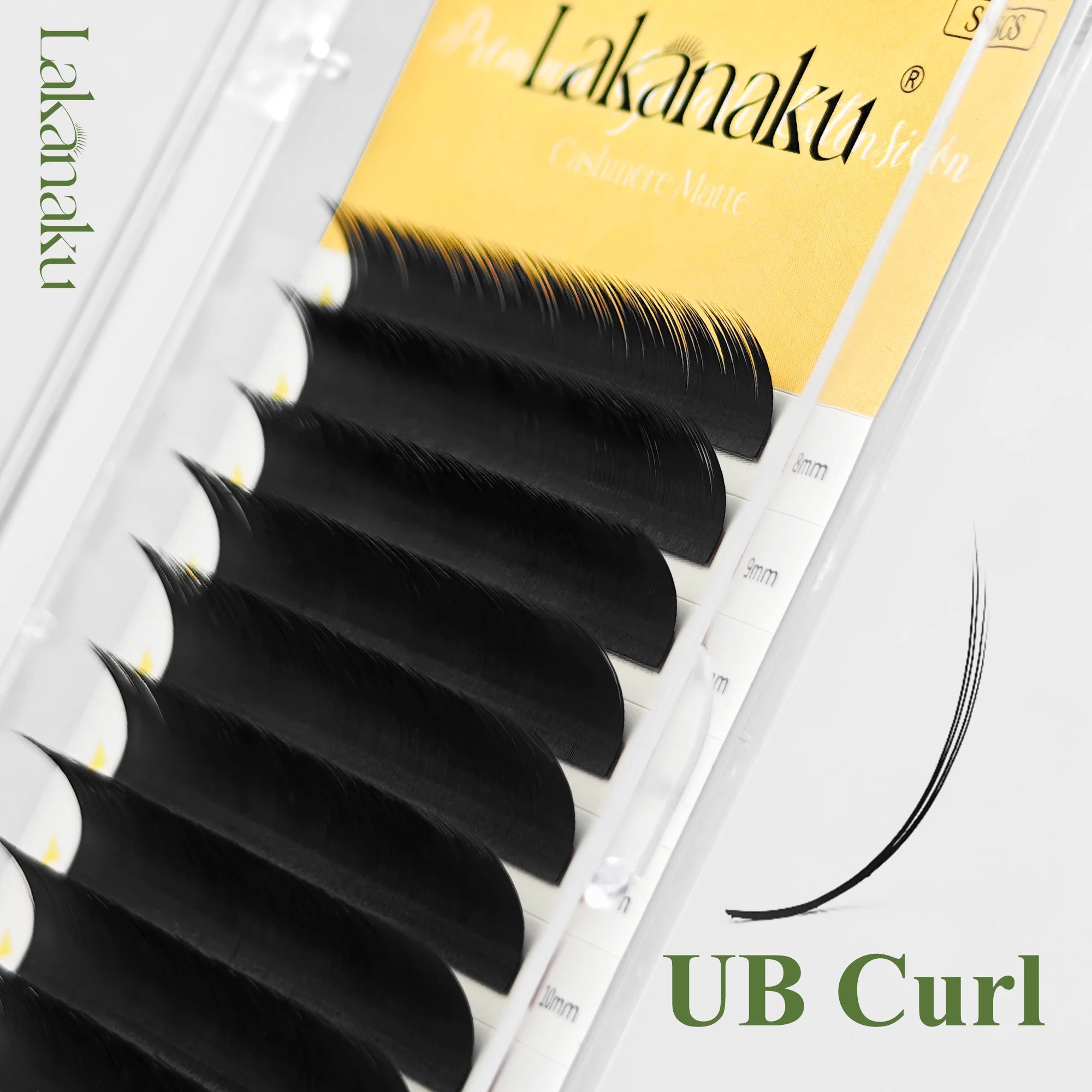 LAKANAKU UB UC UJ Curl Camellia Lashes with Adhesive Eyelash Extensions Russian Volume Fans Fluffy Lashes Premade Fan Lashes