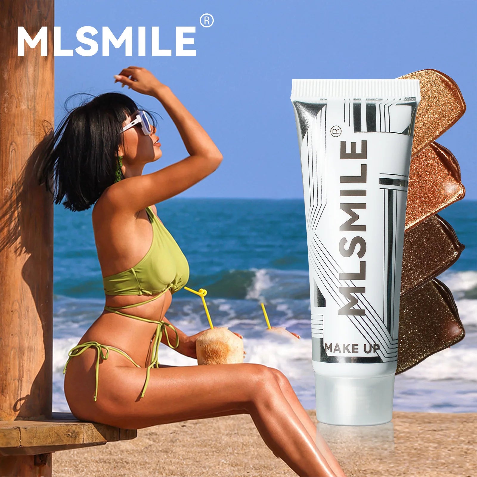 Waterproof Liquid Foundation Black Skin Tone Bronze Foundation Concealer Natural Tanning Foundation Cream Primer Face Makeup