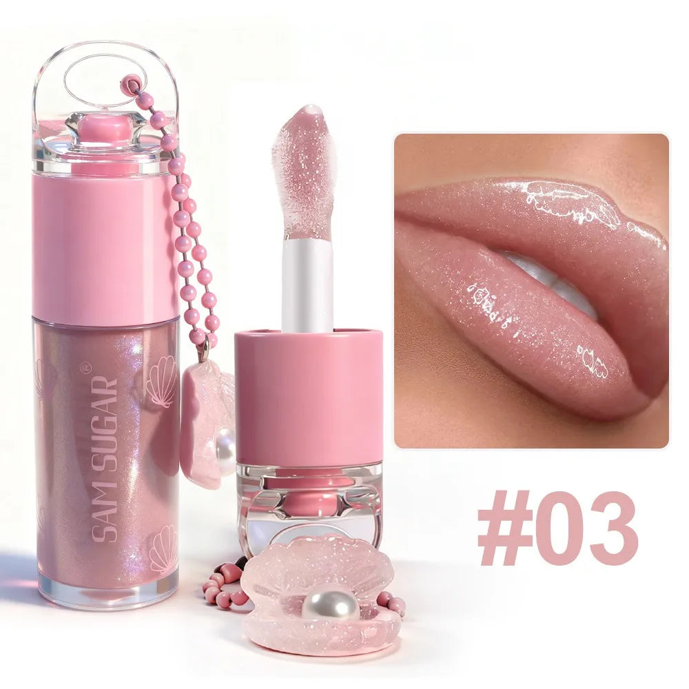 3 Colors Mirror Pearl Lip Gloss Long-lasting Moisturizing Shine Glitter Lip Glaze Waterproof Glass Liquid Lipstick Women Makeup