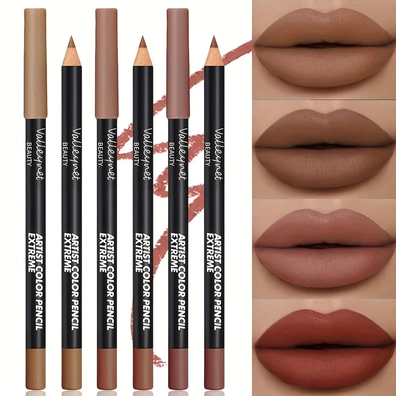 Matte Lip Liner Pencil,Creamy High- Lip Liner Crayon,Waterproof Smudge-Proof Non-Stick ,Long Lasting Matte Finish,Easy to Use