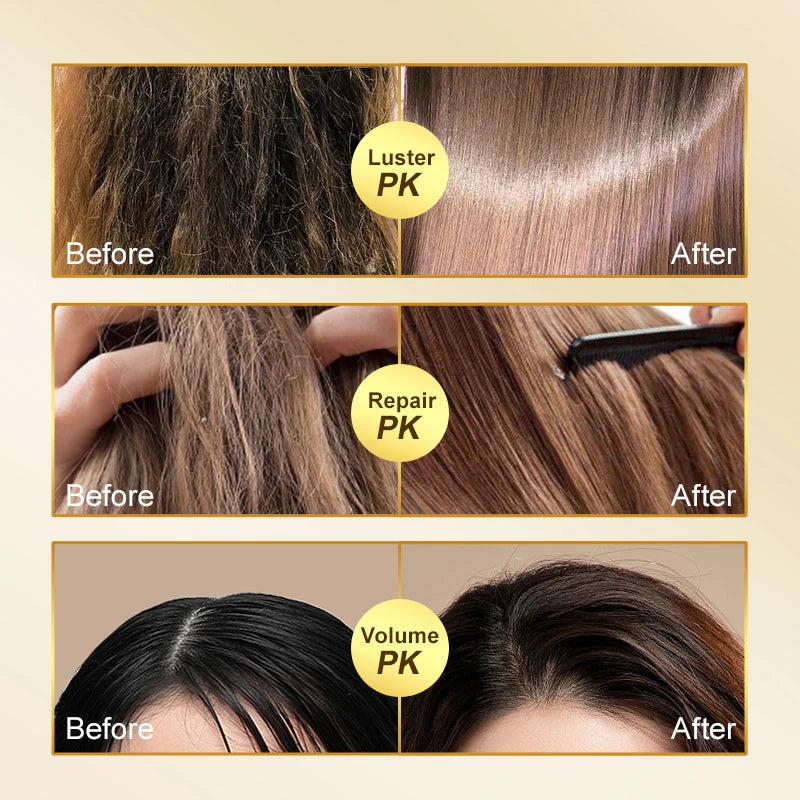 PURC 24K Gold Hair Mask Repair Damage & Dry Frizy Keratin Smoothing Straightening Hair Cream Hair Treatments Mask Hair Care