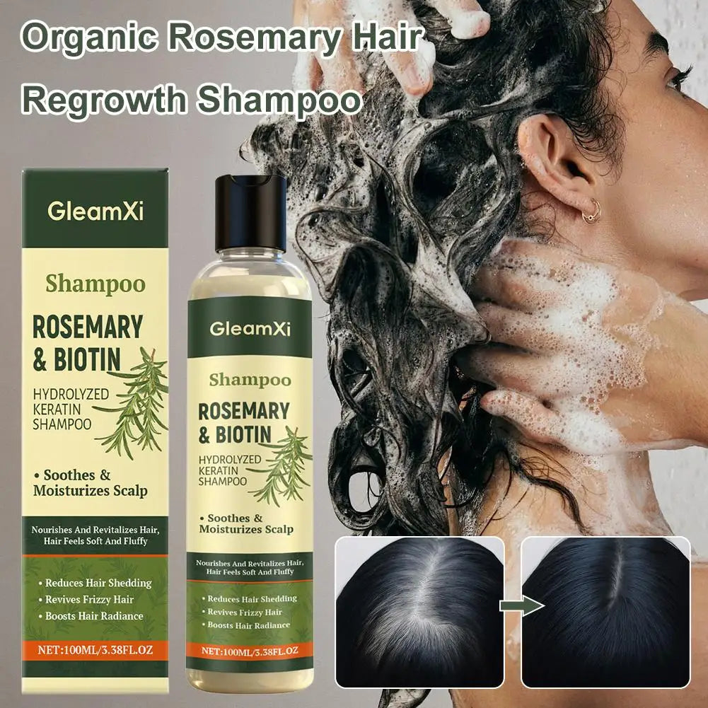 Rosemary Hair Regrowth Shampoo Thickening & Strengthening Shampoo with Hydrolyzed Keratin for Thinning Hair & Hair Loss