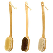 Shower Brush with Soft and Stiff Bristles, Long Handle Back Scrubber Body Exfoliator for Wet or Dry Brushing