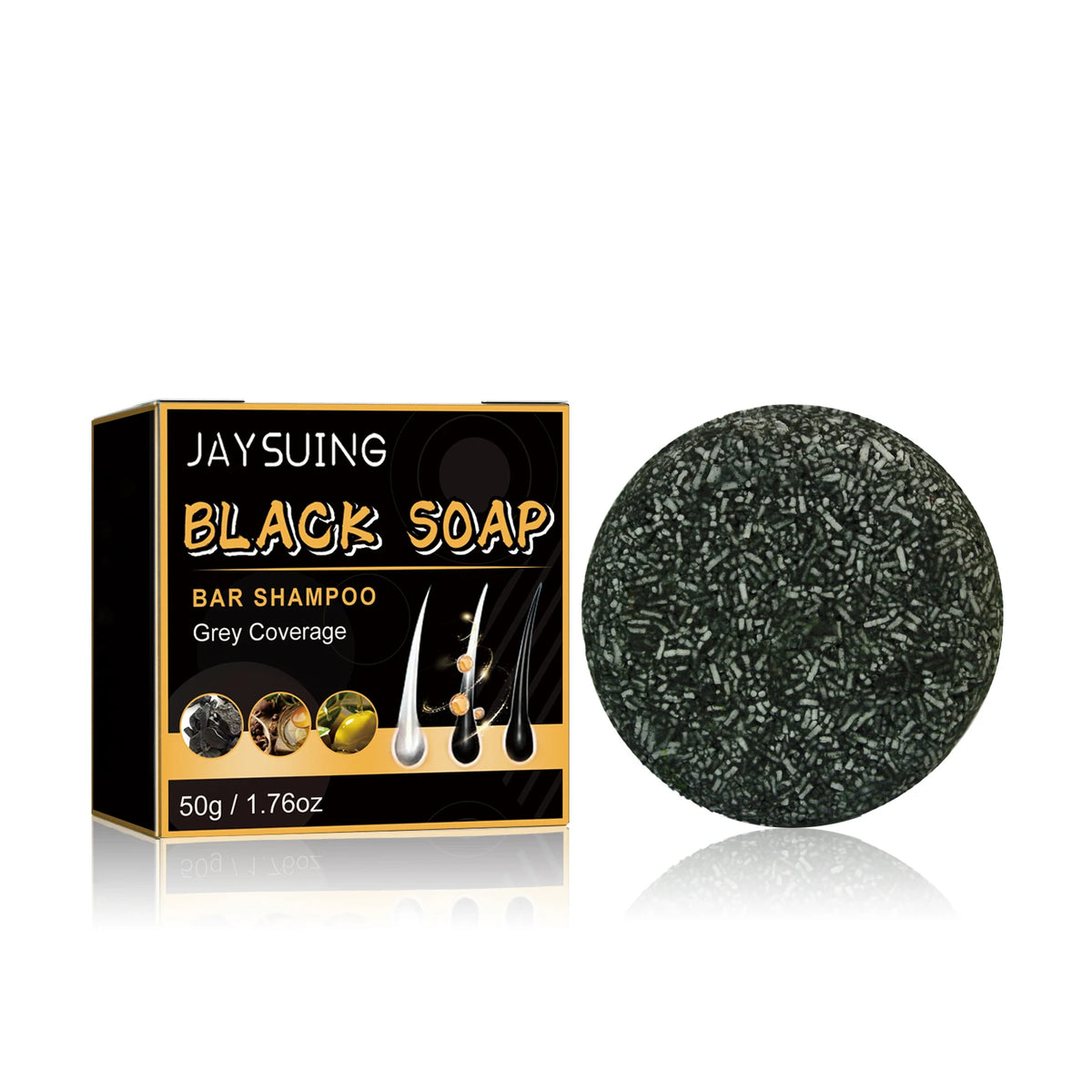 Black Hair Shampoo Soap Repairing Gray White Hair Color Smoothing Nourishing Clean Scalp Removing Dandruff Natural Hair Dye Soap