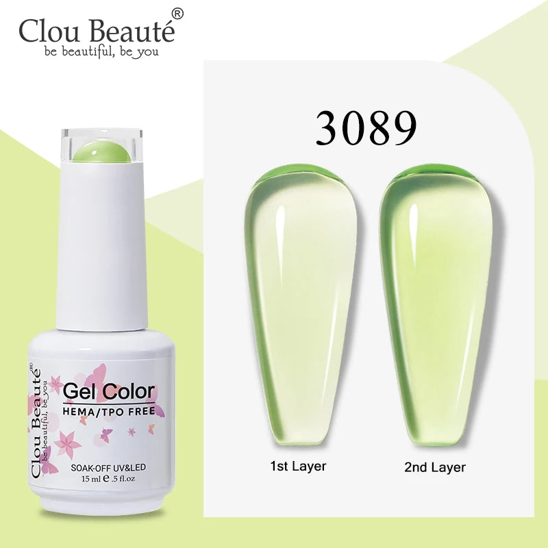 Clou Beaute Semi-transparent Jelly Color UV Gel Manicure Gel Nail Nail Supplies For Professionals Semi-permanent Varnish 15ml