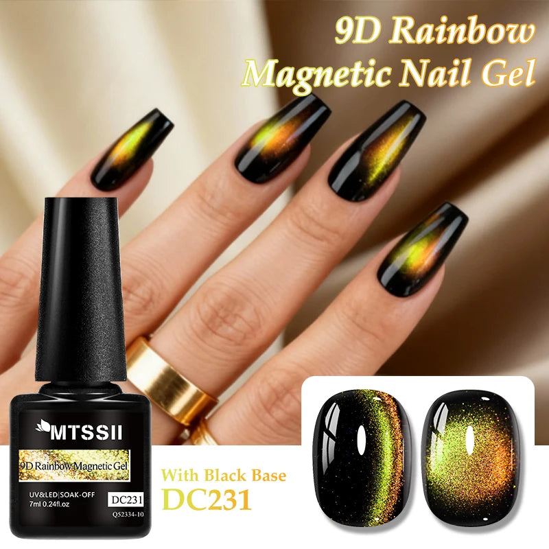 9D Rainbow Cat Magnetic Gel Nail Polish Chameleon Galaxy Effect Magnetic Semi Permanent Soak Off UV Gel Varnish Nail Supplies