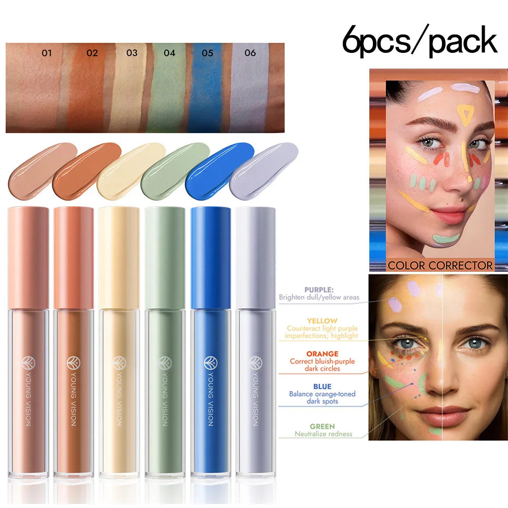 YOUNG VISION 6 Colors Hydrating Fresh Concealer Brightens Skin Tone and Covers Blemishes and Dark Eye Circles Concealer