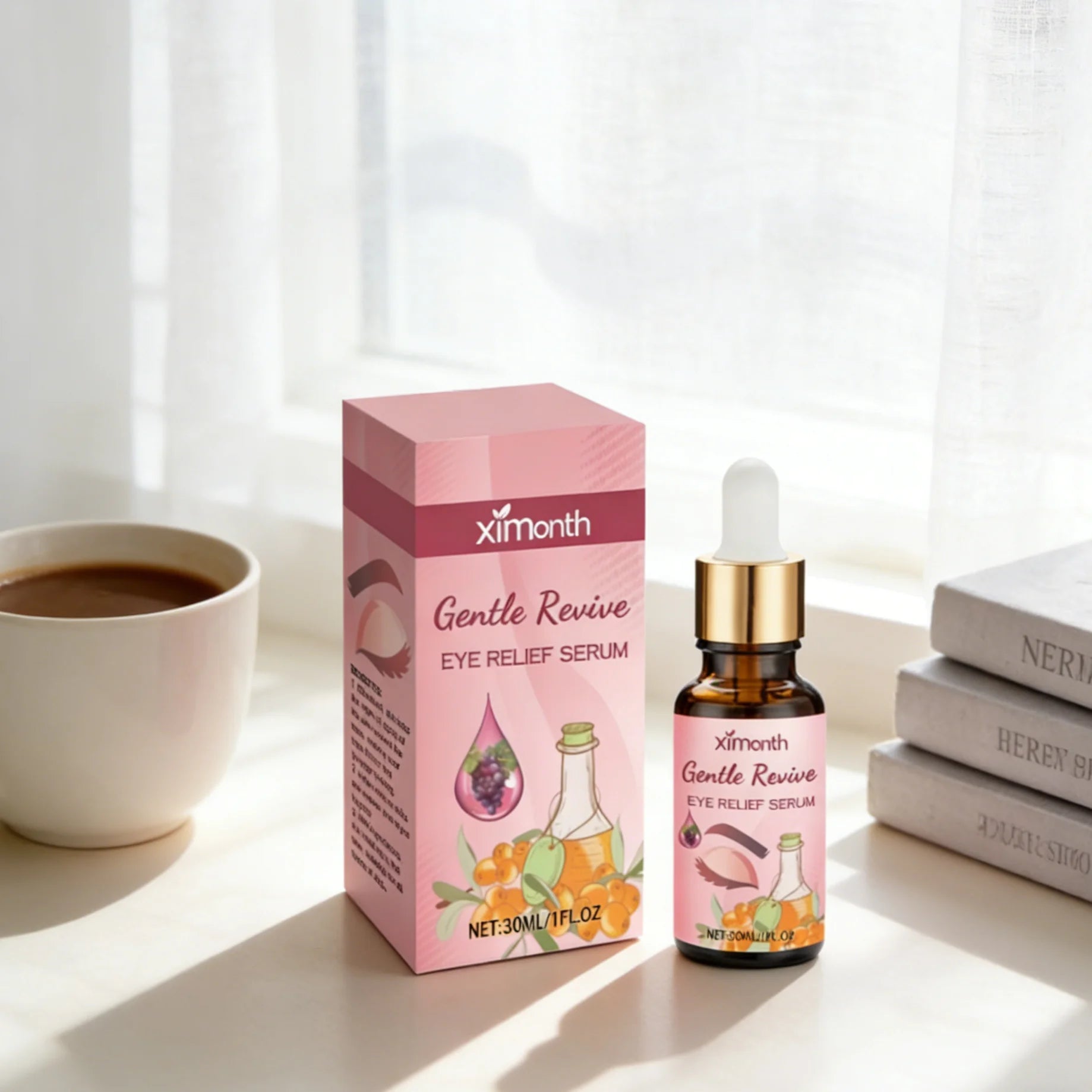 Ximonth Eye Relief Serum Relieve Skin Fatigue Firm Skin Prevent Milia Gentle Nourish Herbal Nursing Eye Soothing Essence Liquid