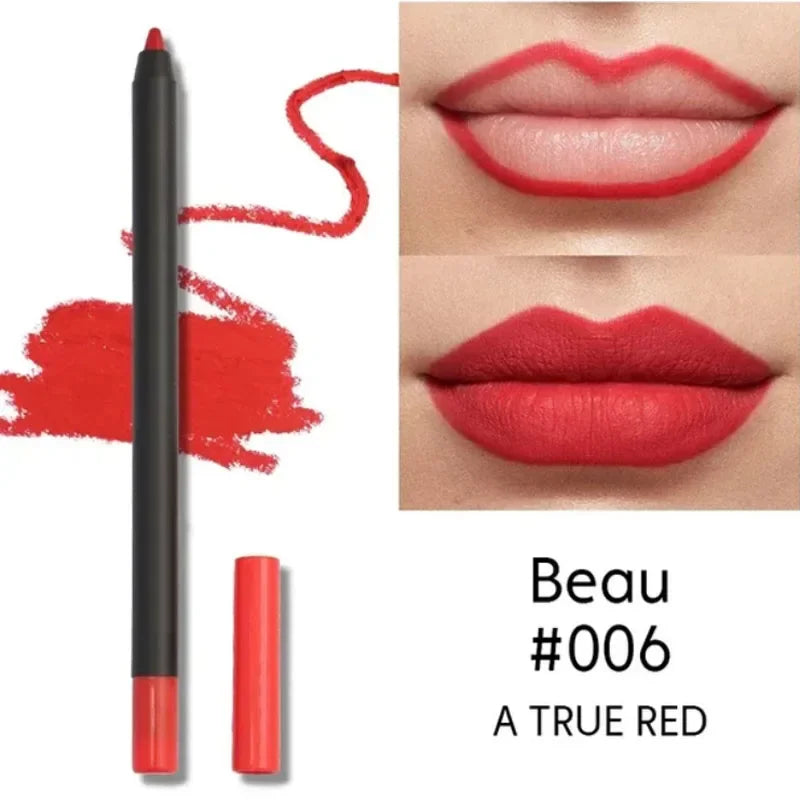 Nude Brown Lip Liner Pencil Lipstick Matte Smooth Waterproof Lipliner Long Lasting Non-stick Cup Lipstick Pen Beauty Cosmetics
