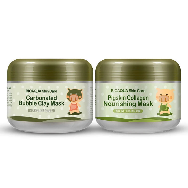 BIOAQUA Collagen Moisturizing Face Mask Deep Cleaning Blackhead Removal Oil Control Anti Wrinkle Facial Mask Mud Skin Care