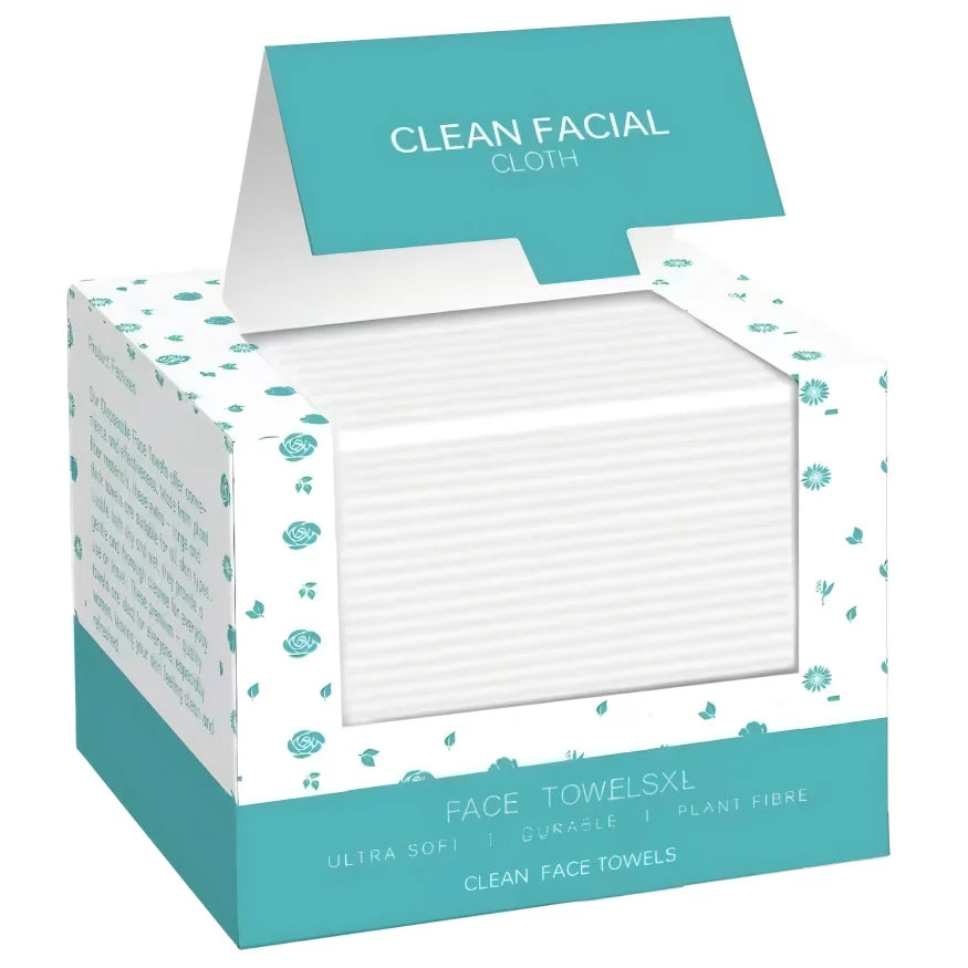 50pcs 26X30cm Thick Disposable Face Towels, Wet and Dry Use Facial Towelettes,Facial Towels for Makeup Remover