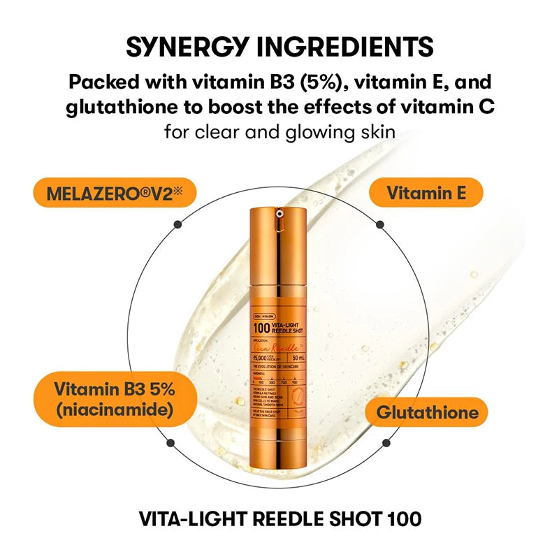 Vita-Light Reedle Serum With Vitamin C Capsules & Vitamin E Korean Skin Booster Enhances Skin Texture Intense Overnight Glowing