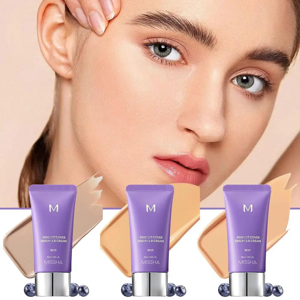 Korean Korea Bb Cream Foundation Perfect Cover Concealer Waterproof Hyaluronic Acid Color Correcting Natural and Snug Fit