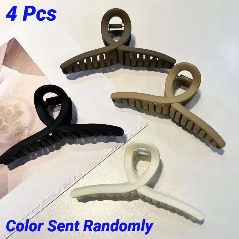 Fashion Large Cross Matte Hair Claw Crab Clips Korean Hair Accessories Women Girls Hairpin Hairgrips