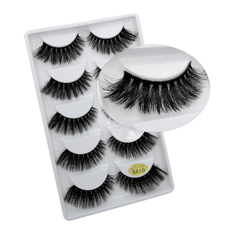 3/5 Pairs 3D Faux Mink Hair Soft Eyelashes Natural Thick Long False Eyelashes Dramatic Fake Lashes Handmade Eyelashes Faux Cils