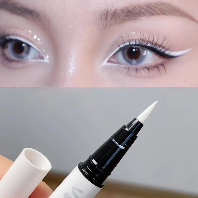Ultra-thin Matte White Eyeliner Liquid Pen Waterproof Sweat-proof Long-lasting Lying Silkworm Pen High Pigment Smooth Eye Makeup