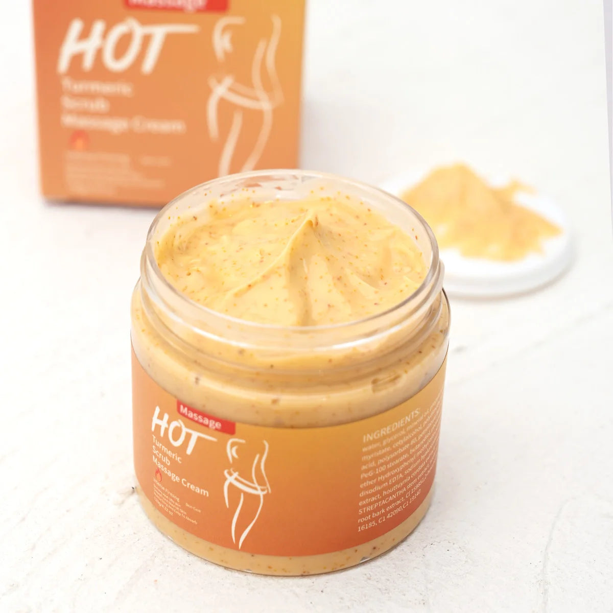 Turmeric Massage Scrub Whitening and Exfoliating Massage, Heating Cream, Exercise Firming Walnut Shell Particle Massage Cream