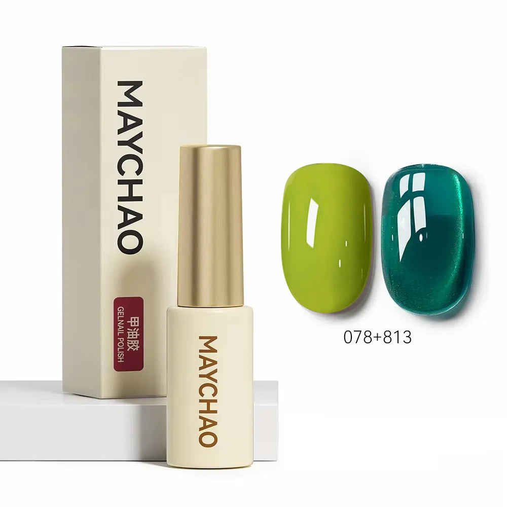 MAYCHAO 5ML Gel Nail Polish 9D Laser Diamond Glitter Cat Eye Gel Semi-Permanent Soak Off UV LED Gel Nail Manicure Tools Nail Art